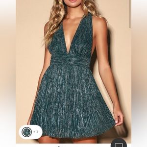 Sparkly blue/green holiday dress
